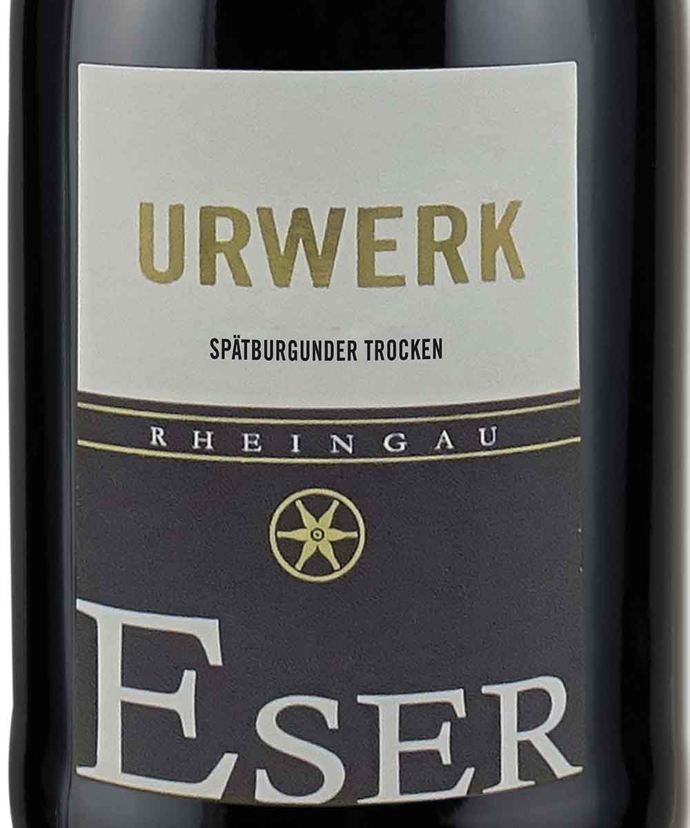 weingut brueder eser rheingau urwerk  spätburgunder rotwein trocken vorderetikett